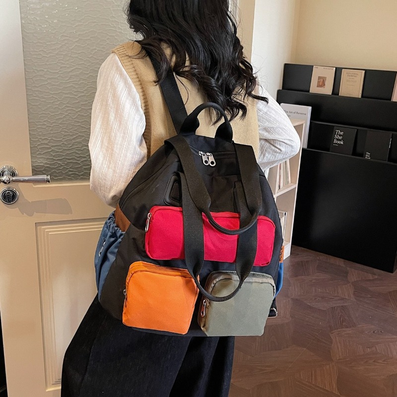 Women Bags For Sale - Multi-pocket Checkered Youth Backpack for Women