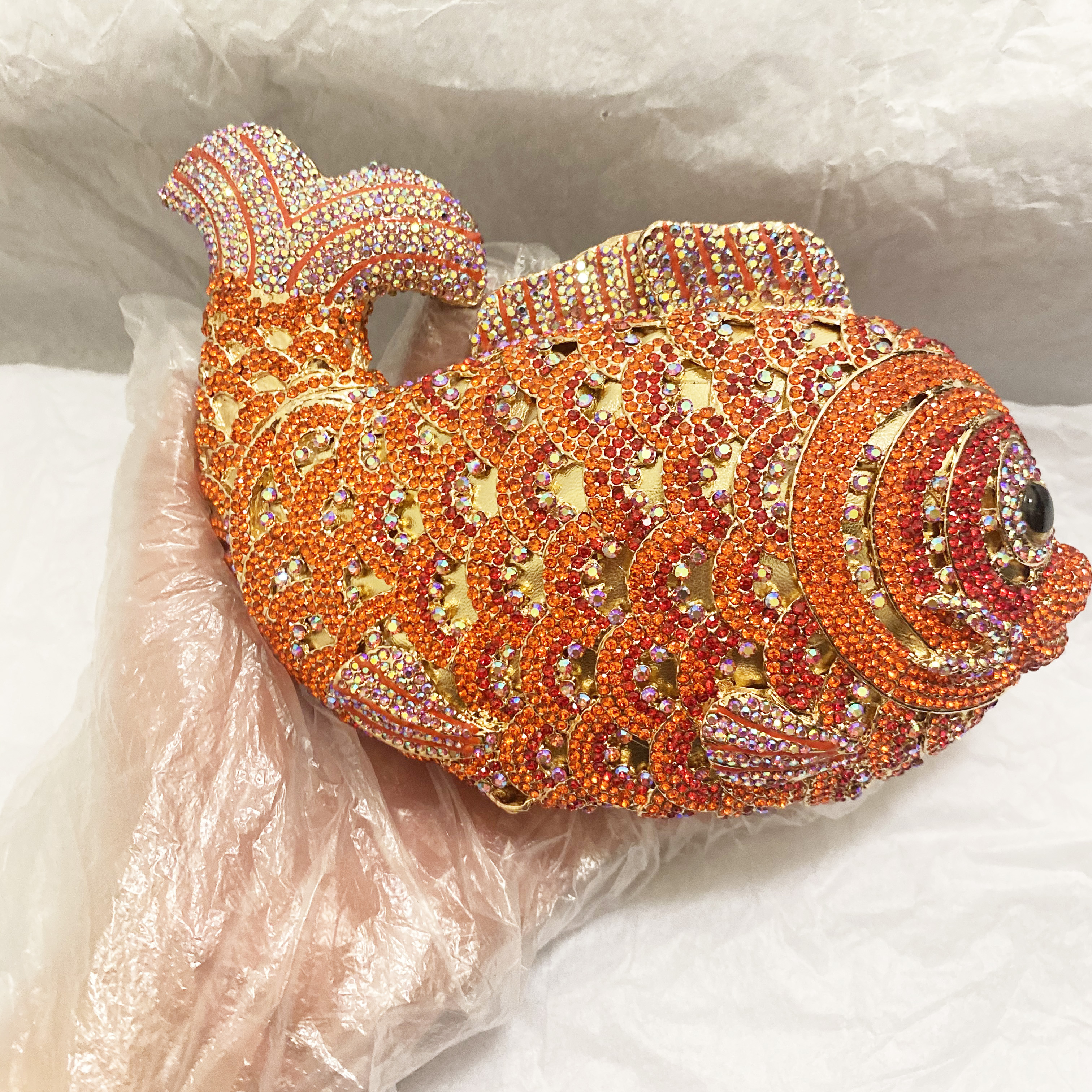 Red/Orange Fish Crystal Mini E – Evening Bag Beaded recenzja i cena