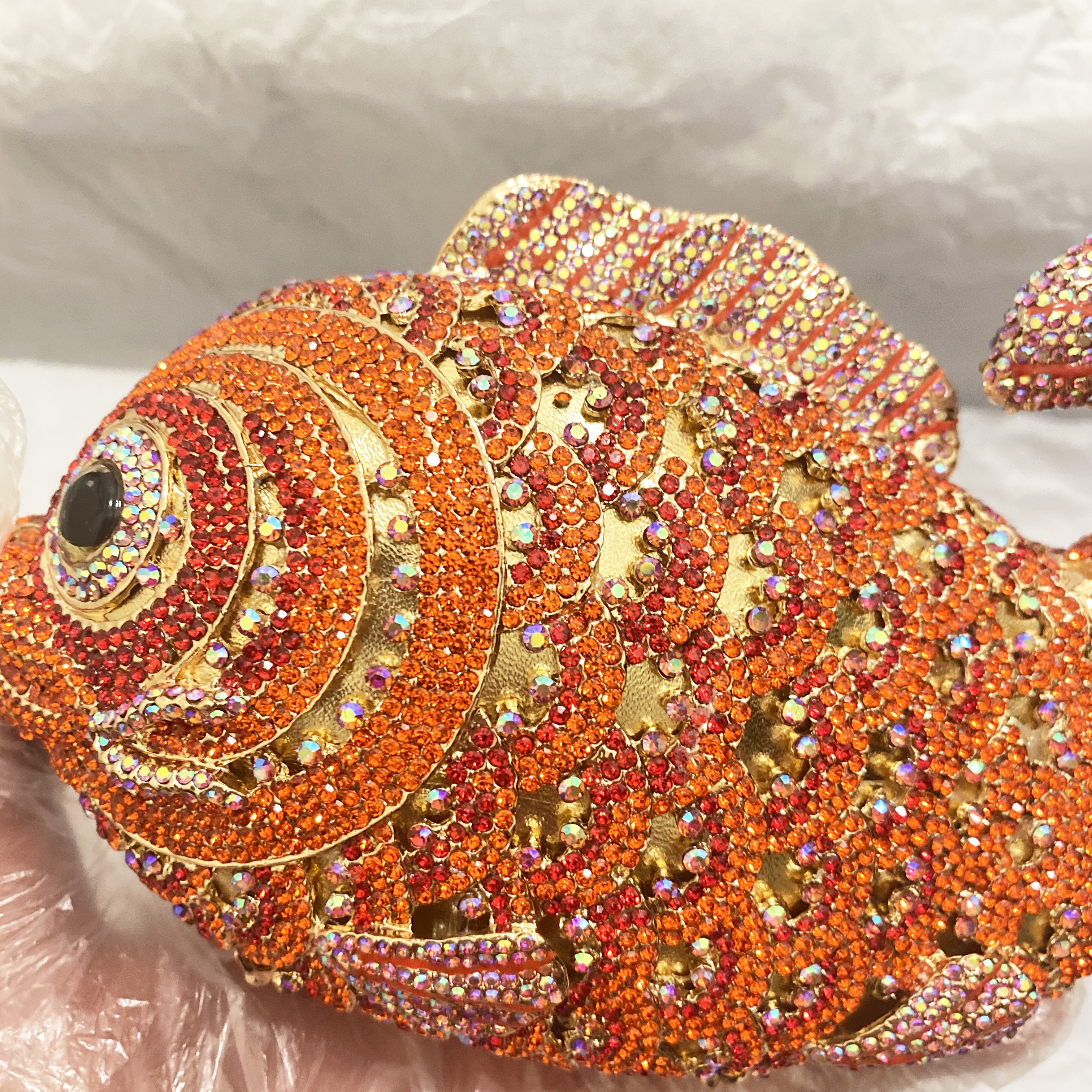 Red/Orange Fish Crystal Mini E – Evening Bag Beaded recenzja i cena