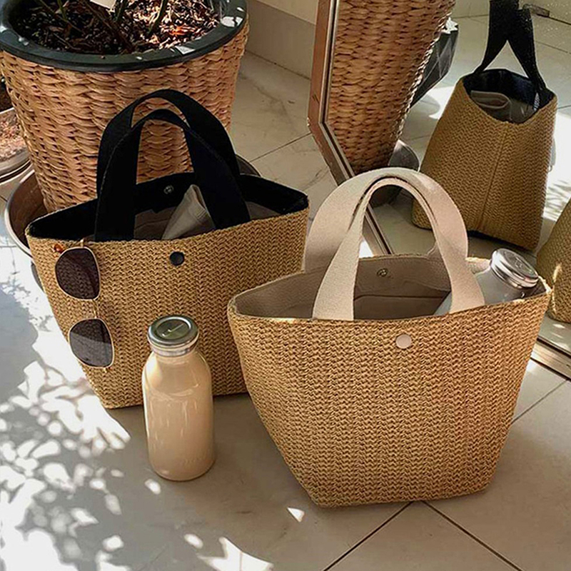 Elegant Ladies Straw Woven Han – Women'S Bags Holiday recenzja i cena