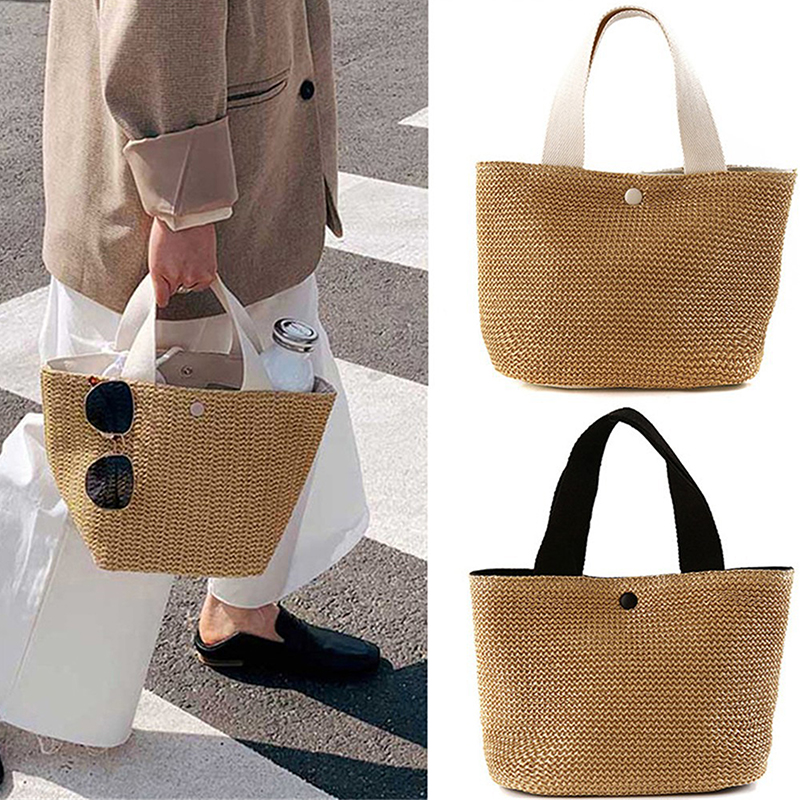 Elegant Ladies Straw Woven Han – Women'S Bags Holiday recenzja i cena