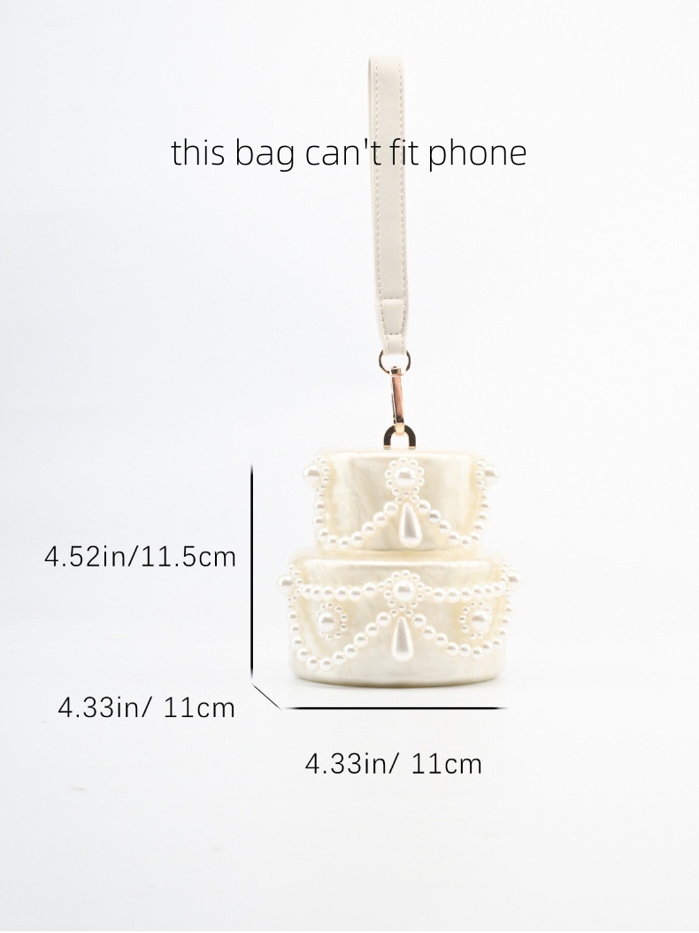 Cake shape clutch bag acrylic  – Evening Bag Beaded recenzja i cena