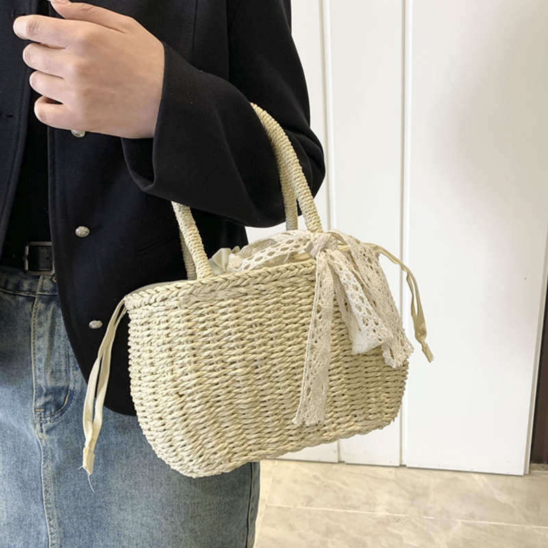 Women Straw Woven Drawstring H – Women'S Bags Holiday recenzja i cena
