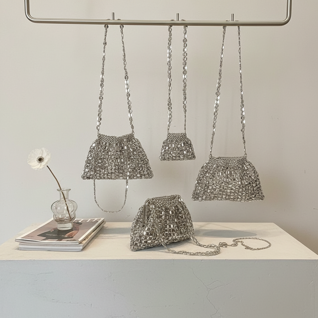Silver Shiny Sequin Evening Ba – Evening Bag Beaded recenzja i cena