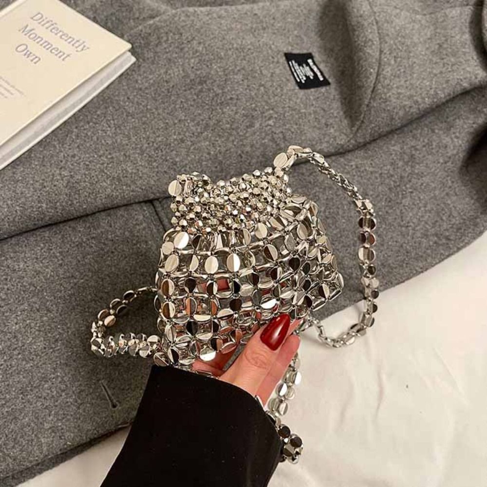 Silver Shiny Sequin Evening Ba – Evening Bag Beaded recenzja i cena