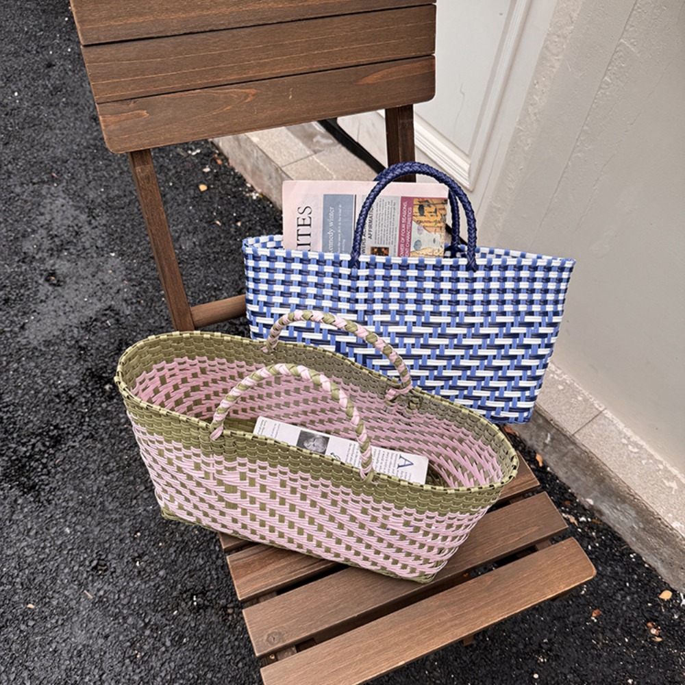 Cute PVC Handbag Weave Bag Lar – Women'S Bags Holiday recenzja i cena