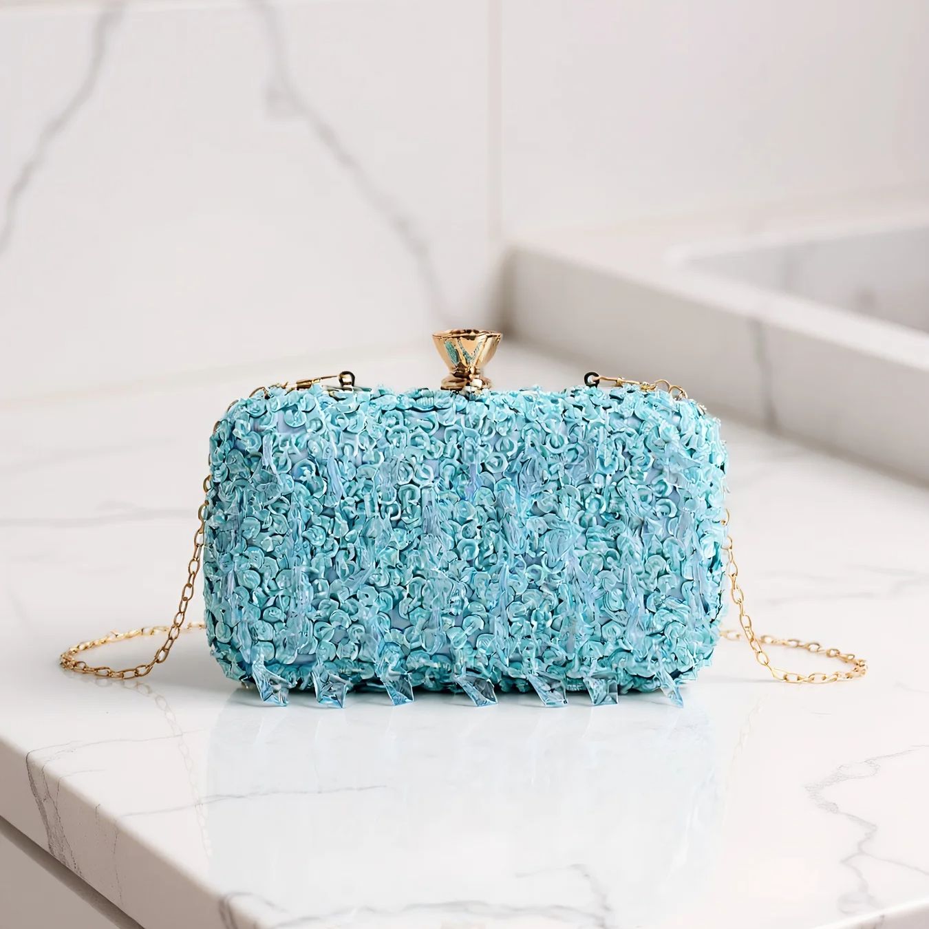 Sky Blue Color Tassel Evening  – Evening Bag Beaded recenzja i cena