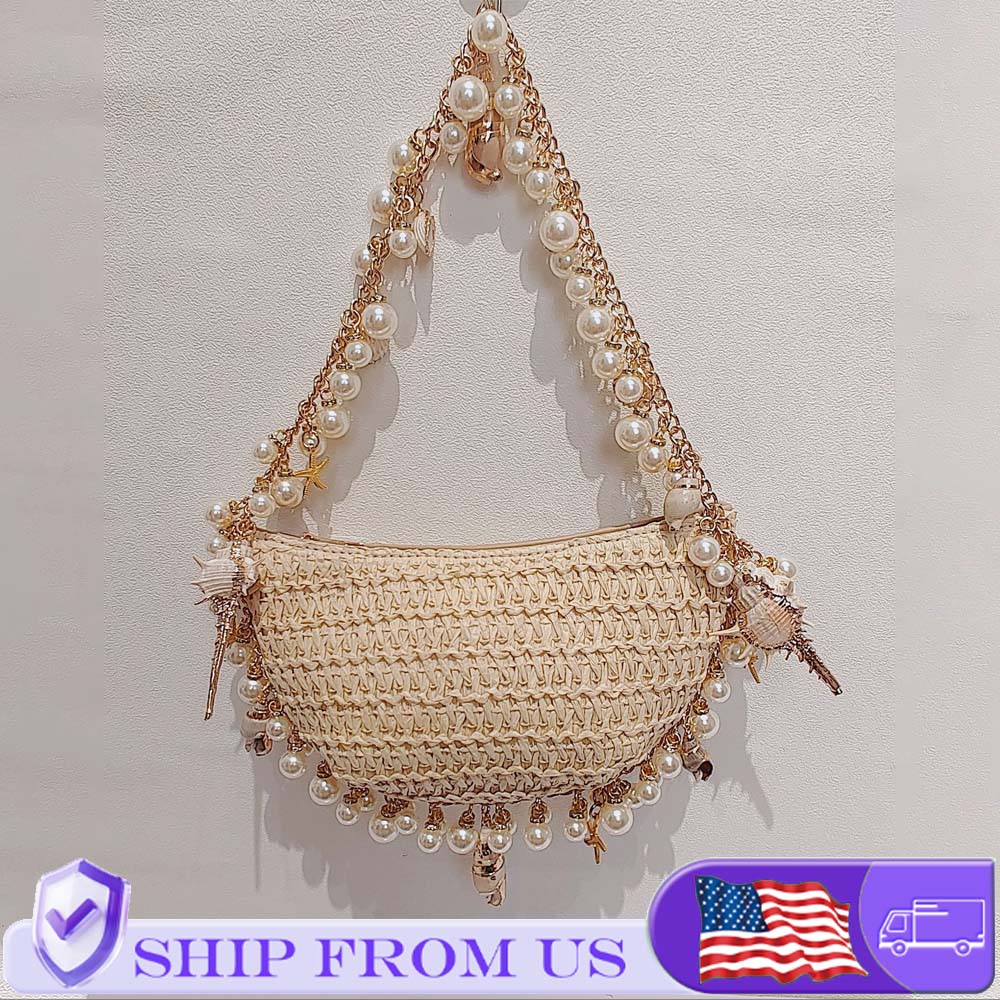 Handmade Pearl Conch Straw Wov – Women'S Bags Holiday recenzja i cena