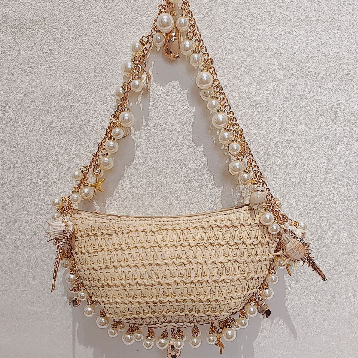 Handmade Pearl Conch Straw Wov – Women'S Bags Holiday recenzja i cena