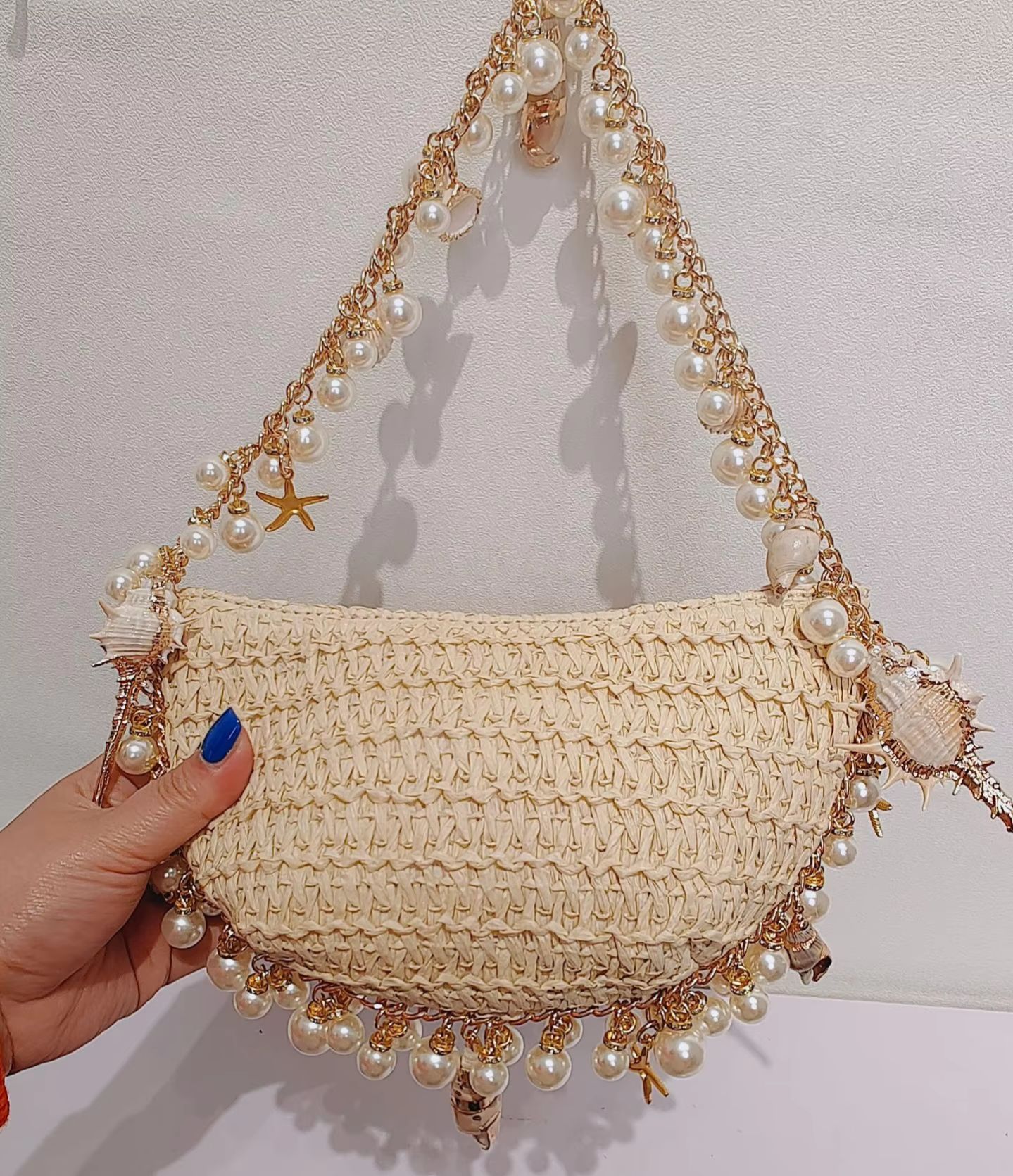 Handmade Pearl Conch Straw Wov – Women'S Bags Holiday recenzja i cena