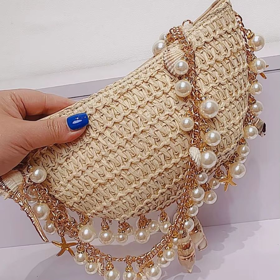 Handmade Pearl Conch Straw Wov – Women'S Bags Holiday recenzja i cena